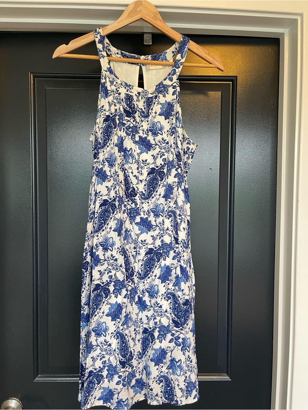 Altar'd State Blue & White Floral Midi Dress